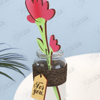 Intra απο ξύλο plywood 3mm-4mm πάχος – Ξύλινα Λουλούδια | Ξύλινο Μπουκέτο | Δώρο Δίασταση  20x20 cm INTRAFABR-119069997 - Image 1