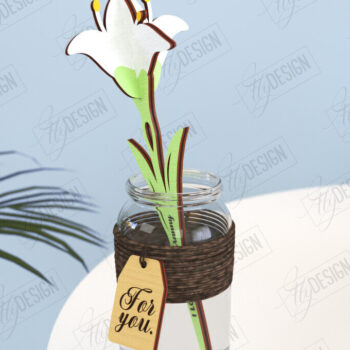 Intra απο ξύλο plywood 3mm-4mm πάχος – Ξύλινα Λουλούδια | Ξύλινο Μπουκέτο | Δώρο Δίασταση  20x20 cm INTRAFABR-119070000 - Image 1