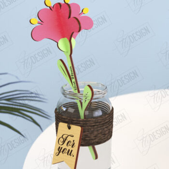 Intra απο ξύλο plywood 3mm-4mm πάχος – Ξύλινα Λουλούδια | Ξύλινο Μπουκέτο | Δώρο Δίασταση  20x20 cm INTRAFABR-119070007 - Image 1