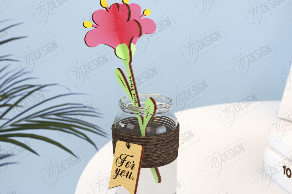 Intra απο ξύλο plywood 3mm-4mm πάχος – Ξύλινα Λουλούδια | Ξύλινο Μπουκέτο | Δώρο Δίασταση  20x20 cm INTRAFABR-119070007