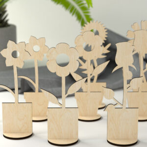 Intra απο ξύλο plywood 3mm-4mm πάχος – Ξύλινα λουλούδια Δίασταση  20x20 cm INTRAFABR-27964175