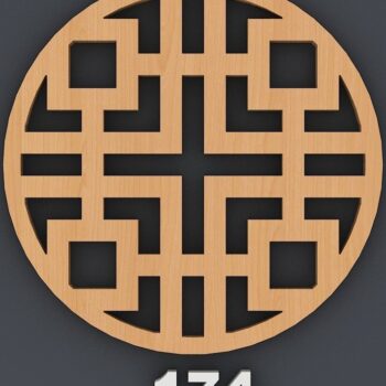 Intra απο ξύλο plywood 3mm-4mm πάχος – Σετ με μοτίβο ξύλινο γεωμετρικό σουβέρ Δίασταση  20x20 cm INTRAFABR-40251063 - Image 7