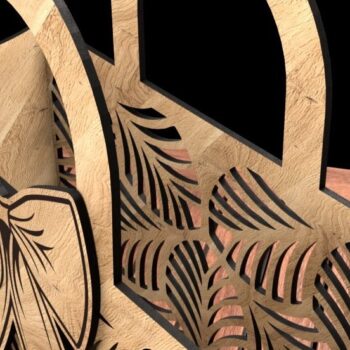 Intra απο ξύλο plywood 3mm-4mm πάχος – Ξύλινη τσάντα δώρου Φιόγκος Δίασταση  20x20 cm INTRAFABR-123766854 - Image 4