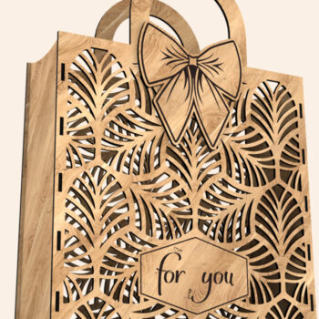 Intra απο ξύλο plywood 3mm-4mm πάχος – Ξύλινη τσάντα δώρου Φιόγκος Δίασταση  20x20 cm INTRAFABR-123766854 - Image 9