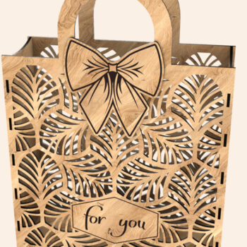 Intra απο ξύλο plywood 3mm-4mm πάχος – Ξύλινη τσάντα δώρου Φιόγκος Δίασταση  20x20 cm INTRAFABR-123766854 - Image 10