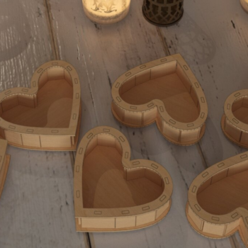 Intra απο ξύλο plywood 3mm-4mm πάχος – Ξύλινο κουτί δώρου-καρδιά 027 Δίασταση  20x20 cm INTRAFABR-117602812 - Image 3