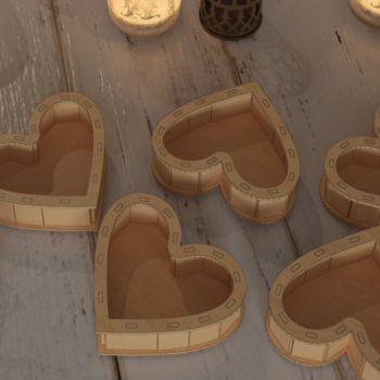 Intra απο ξύλο plywood 3mm-4mm πάχος – Ξύλινο κουτί δώρου-καρδιά 027 Δίασταση  20x20 cm INTRAFABR-117602812 - Image 4