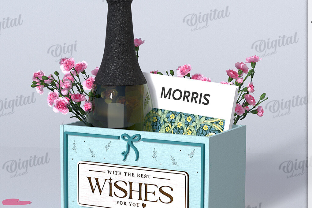 Intra απο ξύλο plywood 3mm-4mm πάχος – Ξύλινο κουτί δώρου. Boho Δίασταση  20x20 cm INTRAFABR-123423451