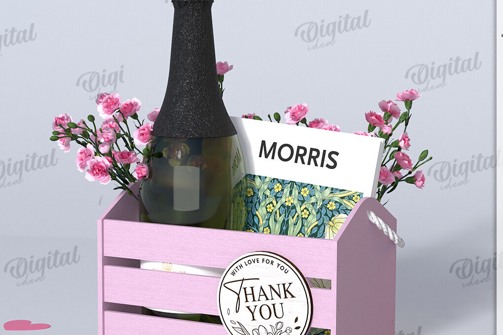 Intra απο ξύλο plywood 3mm-4mm πάχος – Ξύλινο κουτί δώρου. Boho Δίασταση  20x20 cm INTRAFABR-123423157