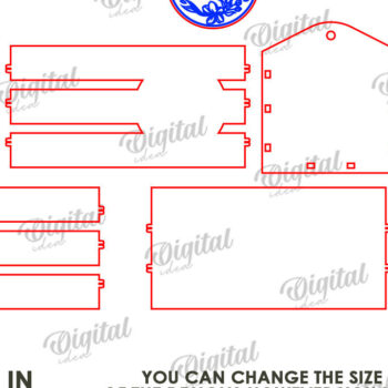 Intra απο ξύλο plywood 3mm-4mm πάχος – Ξύλινο κουτί δώρου. Boho Δίασταση  20x20 cm INTRAFABR-123423157 - Image 2