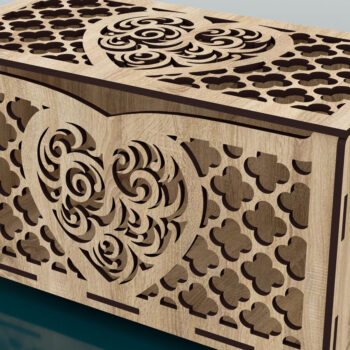 Intra απο ξύλο plywood 3mm-4mm πάχος – Ξύλινο κουτί δώρου Δίασταση  20x20 cm INTRAFABR-47140116 - Image 2