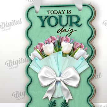 Intra απο ξύλο plywood 3mm-4mm πάχος – Ξύλινη θήκη λουλουδιών δώρου Cut Laser Δίασταση  20x20 cm INTRAFABR-116704143 - Image 1