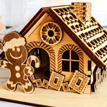 Intra απο ξύλο plywood 3mm-4mm πάχος – Αρχεία κοπής με λέιζερ από ξύλινο μελόψωμο σπιτιού Δίασταση  20x20 cm INTRAFABR-109512092 - Image 2