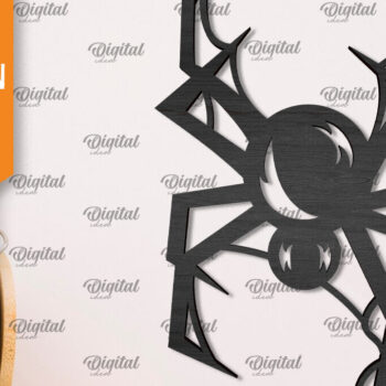 Intra απο ξύλο plywood 3mm-4mm πάχος – Ξύλινο Halloween Spider Δίασταση  20x20 cm INTRAFABR-106527352 - Image 1