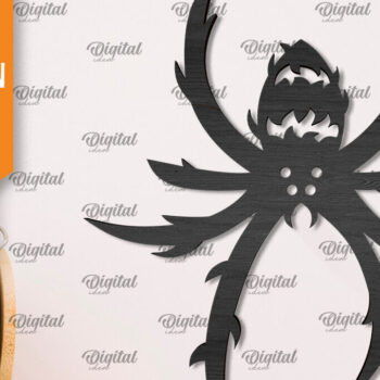 Intra απο ξύλο plywood 3mm-4mm πάχος – Ξύλινο Halloween Spider Δίασταση  20x20 cm INTRAFABR-106527264 - Image 1