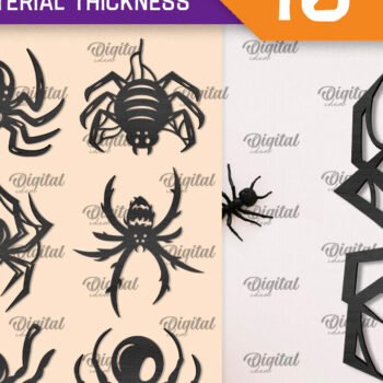Intra απο ξύλο plywood 3mm-4mm πάχος – Ξύλινη δέσμη Halloween Spiders LaserCut Δίασταση  20x20 cm INTRAFABR-106534834 - Image 1