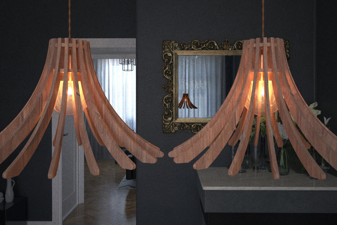 Intra απο ξύλο plywood 3mm-4mm πάχος – Ξύλινο Κρεμαστό Φωτιστικό / Κρεμαστό Φωτιστικό 279 Δίασταση  20x20 cm INTRAFABR-53990698