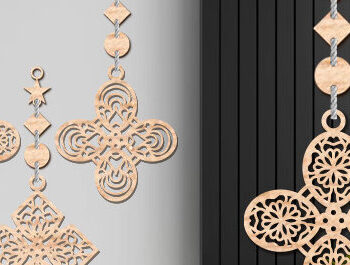 Intra απο ξύλο plywood 3mm-4mm πάχος – Ξύλινος Κρεμαστός τοίχος Τέχνη με Δίασταση  20x20 cm INTRAFABR-93850443 - Image 1