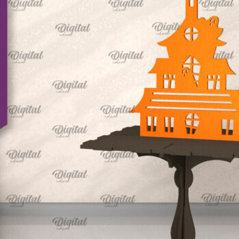 Intra απο ξύλο plywood 3mm-4mm πάχος –  κοπής με λέιζερ ξύλινο στοιχειωμένο σπίτι Δίασταση  20x20 cm INTRAFABR-104755896 - Image 1