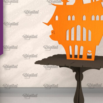 Intra απο ξύλο plywood 3mm-4mm πάχος –  κοπής με λέιζερ ξύλινο στοιχειωμένο σπίτι Δίασταση  20x20 cm INTRAFABR-104755918 - Image 1