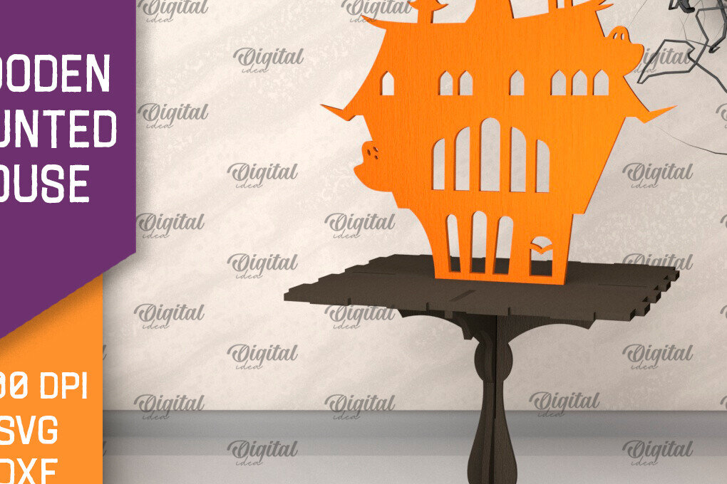 Intra απο ξύλο plywood 3mm-4mm πάχος –  κοπής με λέιζερ ξύλινο στοιχειωμένο σπίτι Δίασταση  20x20 cm INTRAFABR-104755918