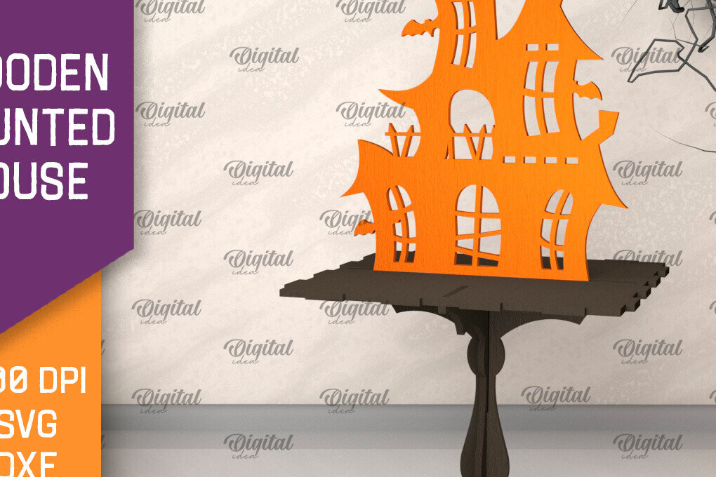 Intra απο ξύλο plywood 3mm-4mm πάχος –  κοπής με λέιζερ ξύλινο στοιχειωμένο σπίτι Δίασταση  20x20 cm INTRAFABR-104756015