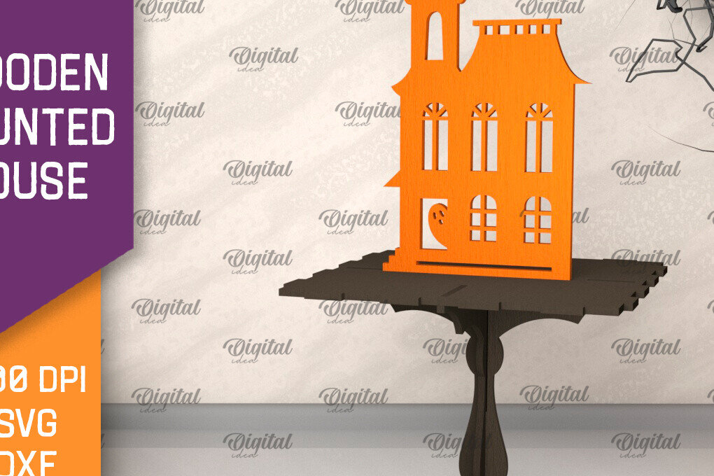 Intra απο ξύλο plywood 3mm-4mm πάχος –  κοπής με λέιζερ ξύλινο στοιχειωμένο σπίτι Δίασταση  20x20 cm INTRAFABR-104755172