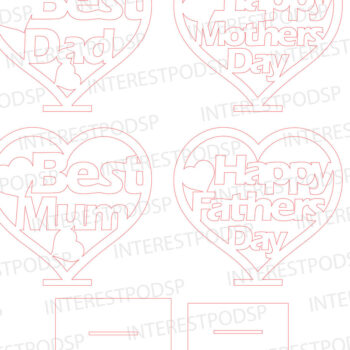 Intra απο ξύλο plywood 3mm-4mm πάχος – Ξύλινα στολίδια σε σχήμα καρδιάς για τη μητέρα Δίασταση  20x20 cm INTRAFABR-93636403 - Image 3