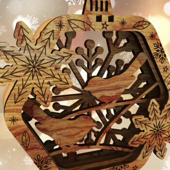 Intra απο ξύλο plywood 3mm-4mm πάχος – Ξύλινα εξάγωνα Χριστουγεννιάτικα στολίδια Δίασταση  20x20 cm INTRAFABR-110907956 - Image 3