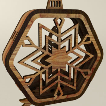 Intra απο ξύλο plywood 3mm-4mm πάχος – Ξύλινα εξάγωνα Χριστουγεννιάτικα στολίδια Δίασταση  20x20 cm INTRAFABR-110907956 - Image 6