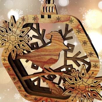 Intra απο ξύλο plywood 3mm-4mm πάχος – Ξύλινα εξάγωνα Χριστουγεννιάτικα στολίδια Δίασταση  20x20 cm INTRAFABR-110907956 - Image 11