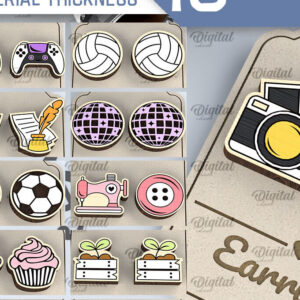 Intra απο ξύλο plywood 3mm-4mm πάχος – Ξύλινα σκουλαρίκια Hobby Δέσμη κοπής με λέιζερ Δίασταση 5x5 cm INTRAFABR-104807694