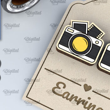 Intra απο ξύλο plywood 3mm-4mm πάχος – Ξύλινα σκουλαρίκια Hobby Δέσμη κοπής με λέιζερ Δίασταση  5x5 cm INTRAFABR-104807694 - Image 6