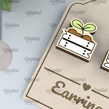 Intra απο ξύλο plywood 3mm-4mm πάχος – Ξύλινα σκουλαρίκια Hobby Δέσμη κοπής με λέιζερ Δίασταση  5x5 cm INTRAFABR-104807694 - Image 8