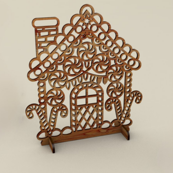 Intra απο ξύλο plywood 3mm-4mm πάχος – Χριστουγεννιάτικη διακόσμηση ξύλινου σπιτιού Δίασταση  20x20 cm INTRAFABR-110539634 - Image 1