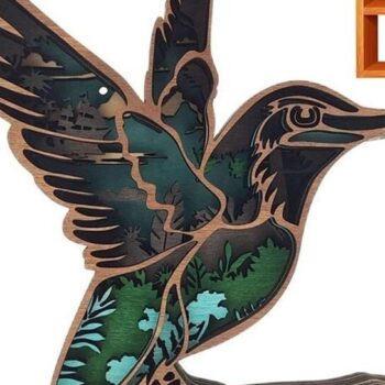 Intra απο ξύλο plywood 3mm-4mm πάχος – Ξύλινο Στολίδι Κολίμπρι Δίασταση  20x20 cm INTRAFABR-51316389 - Image 3