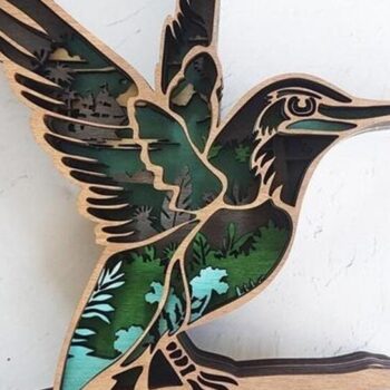 Intra απο ξύλο plywood 3mm-4mm πάχος – Ξύλινο Στολίδι Κολίμπρι Δίασταση  20x20 cm INTRAFABR-51316389 - Image 5