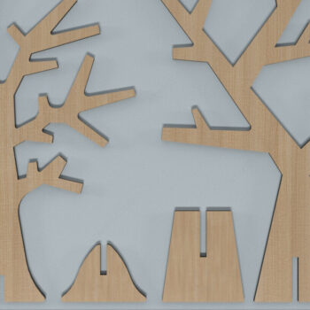 Intra απο ξύλο plywood 3mm-4mm πάχος – Ξύλινο Δέντρο Σκουλαρίκι κοσμημάτων Δίασταση  5x5 cm INTRAFABR-83673924 - Image 2