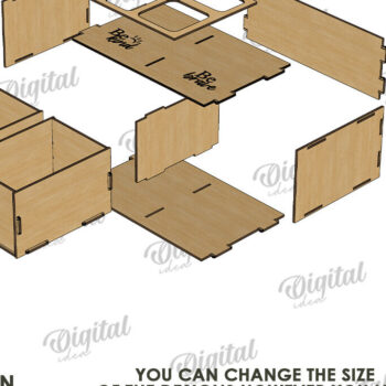 Intra απο ξύλο plywood 3mm-4mm πάχος – Ξύλινα κουτιά κοσμημάτων Δέσμη κοπής με λέιζερ Δίασταση  20x20 cm INTRAFABR-119198147 - Image 8