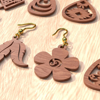 Intra απο ξύλο plywood 3mm-4mm πάχος – Ξύλινα κοσμήματα,Bundle 18 Σκουλαρίκια Δίασταση  5x5 cm INTRAFABR-119064841 - Image 2