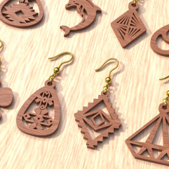 Intra απο ξύλο plywood 3mm-4mm πάχος – Ξύλινα κοσμήματα,Bundle 18 Σκουλαρίκια Δίασταση  5x5 cm INTRAFABR-119064841 - Image 3