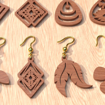 Intra απο ξύλο plywood 3mm-4mm πάχος – Ξύλινα κοσμήματα,Bundle 18 Σκουλαρίκια Δίασταση  5x5 cm INTRAFABR-119064841 - Image 5