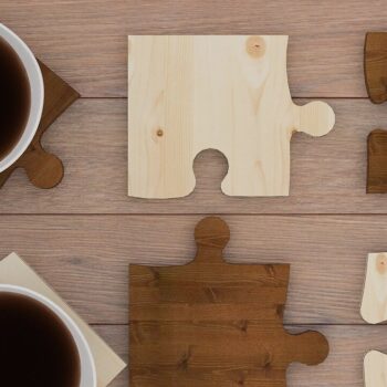 Intra απο ξύλο plywood 3mm-4mm πάχος – Ξύλινο παζλ σουβέρ 4 τεμαχίων Δίασταση  20x20 cm INTRAFABR-42349937 - Image 1