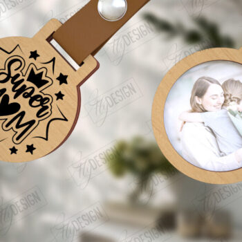 Intra απο ξύλο plywood 3mm-4mm πάχος – Ξύλινο μπρελόκ Πακέτο για τη γιορτή της μητέρας |CNC Δίασταση  5x5 cm INTRAFABR-115498120 - Image 2