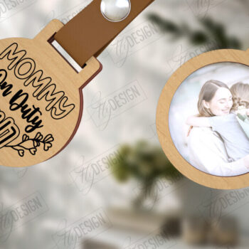 Intra απο ξύλο plywood 3mm-4mm πάχος – Ξύλινο μπρελόκ γιορτή της μητέρας με φωτογραφία Δίασταση  5x5 cm INTRAFABR-115497866 - Image 1