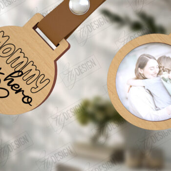Intra απο ξύλο plywood 3mm-4mm πάχος – Ξύλινο μπρελόκ γιορτή της μητέρας με φωτογραφία Δίασταση  5x5 cm INTRAFABR-115497733 - Image 1