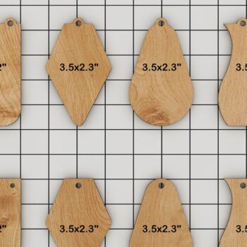 Intra απο ξύλο plywood 3mm-4mm πάχος –  κοπής με μοτίβο δέσμης με ξύλινα μπρελόκ Δίασταση  5x5 cm INTRAFABR-39946437 - Image 2