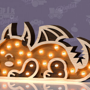 Intra απο ξύλο plywood 3mm-4mm πάχος – Ξύλινο Παιδικό Led Nightlight Laser Δίασταση  20x20 cm INTRAFABR-119078433