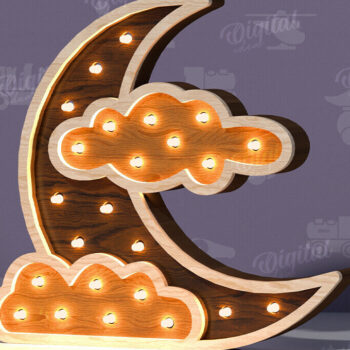 Intra απο ξύλο plywood 3mm-4mm πάχος – Ξύλινο Παιδικό Led Nightlight Laser Δίασταση  20x20 cm INTRAFABR-119078090 - Image 1