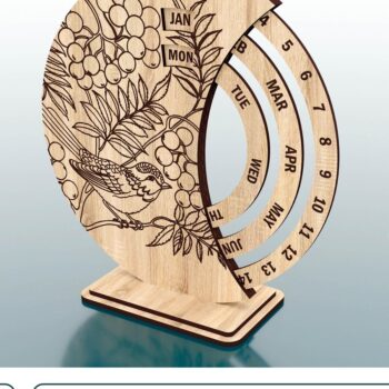 Intra απο ξύλο plywood 3mm-4mm πάχος – Ξύλινο Perpetual Calendar Δίασταση  20x20 cm INTRAFABR-47679274 - Image 1